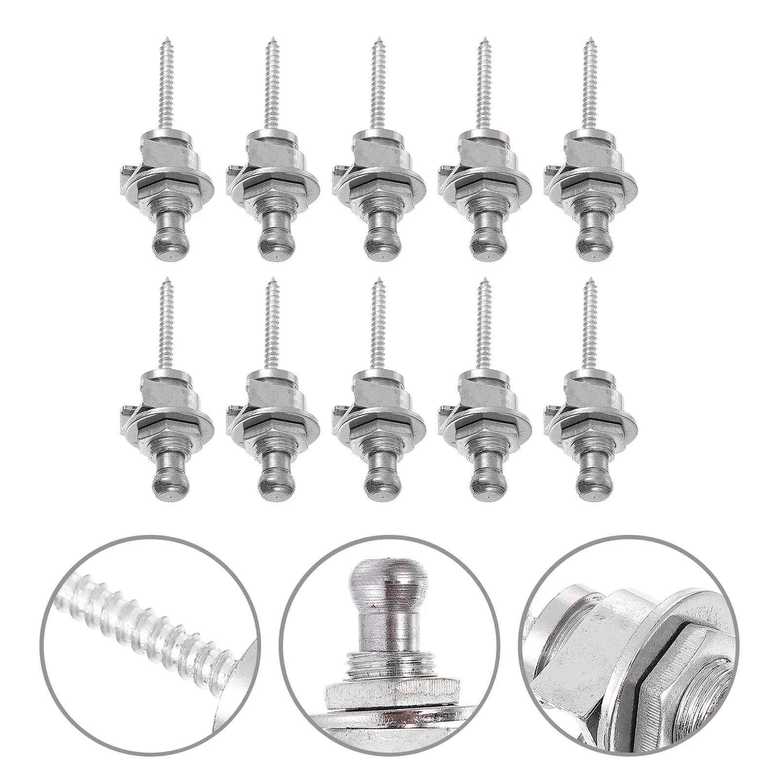 

10Pcs Iron Replacement Guitar Accessories Belt Fixators Guitar Strap Buckles
