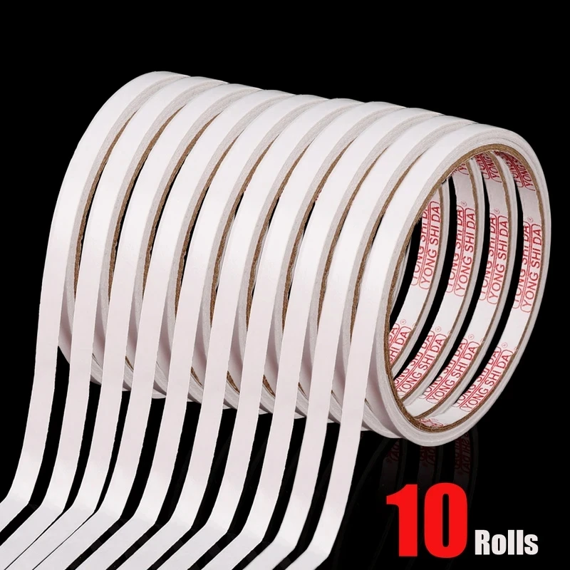 

10-1 Rolls Strong Self-adhesive Double-sided Tape Student DIY Craft Tools Adhesive Tape Home Office Interior Stationery Supplies