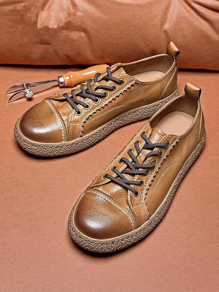 

Мужские кожаные кроссовки со шнуровкой, крутые удобные туфли-оксфорды на плоской подошве, мягкая Молодежная обувь для студентов колледжа