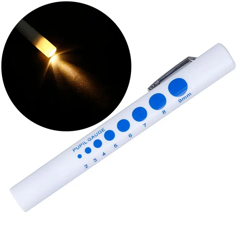 

1Pcs LED Torch Pen Light Disposable With Pupil Gauge Medical Nurses Doctors Paramedics Number Of Pen 12*1.3cm