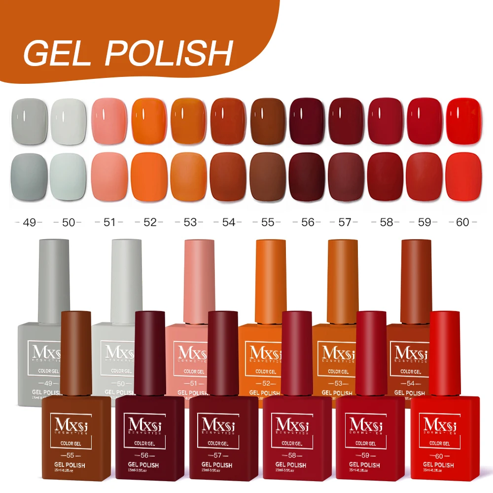 Mxsi 12 шт./компл. 15 мл блестящий красный розовый гель-лак для ногтей с блестками