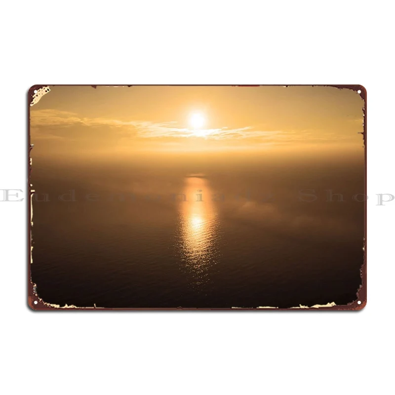 

Sea Sunrise Metal Plaque Poster Wall Cave Mural Customized Garage Club Tin Sign Poster