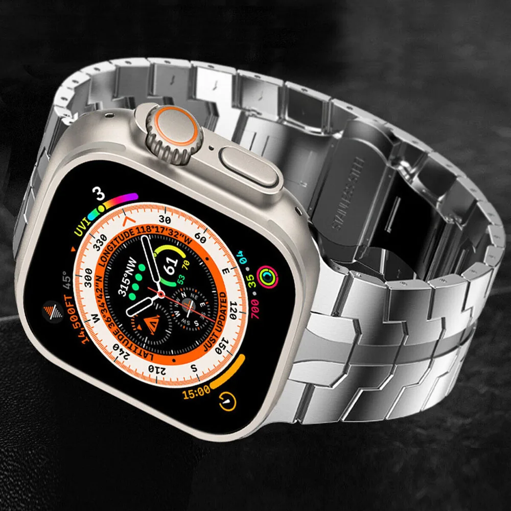 

Stainless Steel Band Strap For Apple Watch Series 8/7/6/5/SE Ultra 49mm 44mm 42mm 40mm Metal Strap Accessories