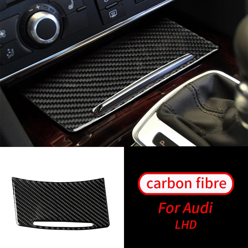 

For Audi A6 C6 4F 2005-2011 Real Carbon Fiber Gear Shift Front Storage Box Decoration Cover Car Interior Accessories
