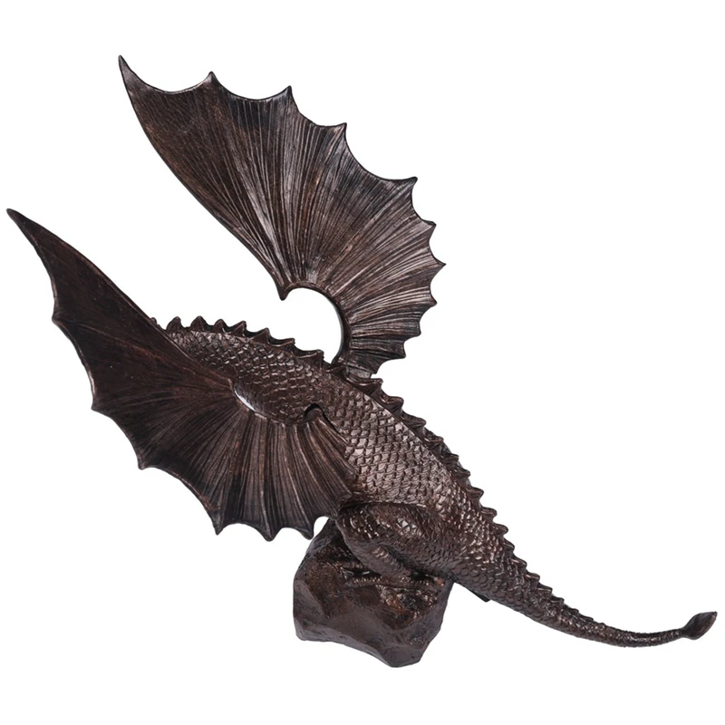 

2X Garden Dragon Statue Fountain Dragon Water Spray Dinosaur Ornament Resin Water Sculpture For Home Garden Decoration