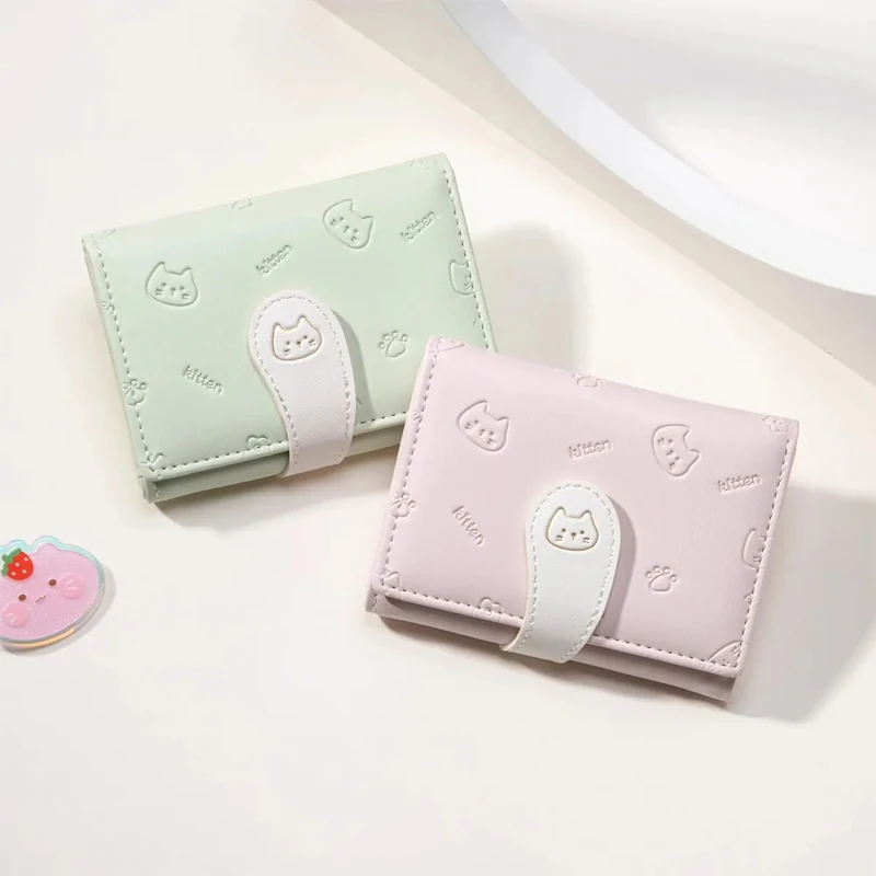 Новый складной короткий кошелек Sanrio Kawaii Hello Kitty в корейском стиле студенческий