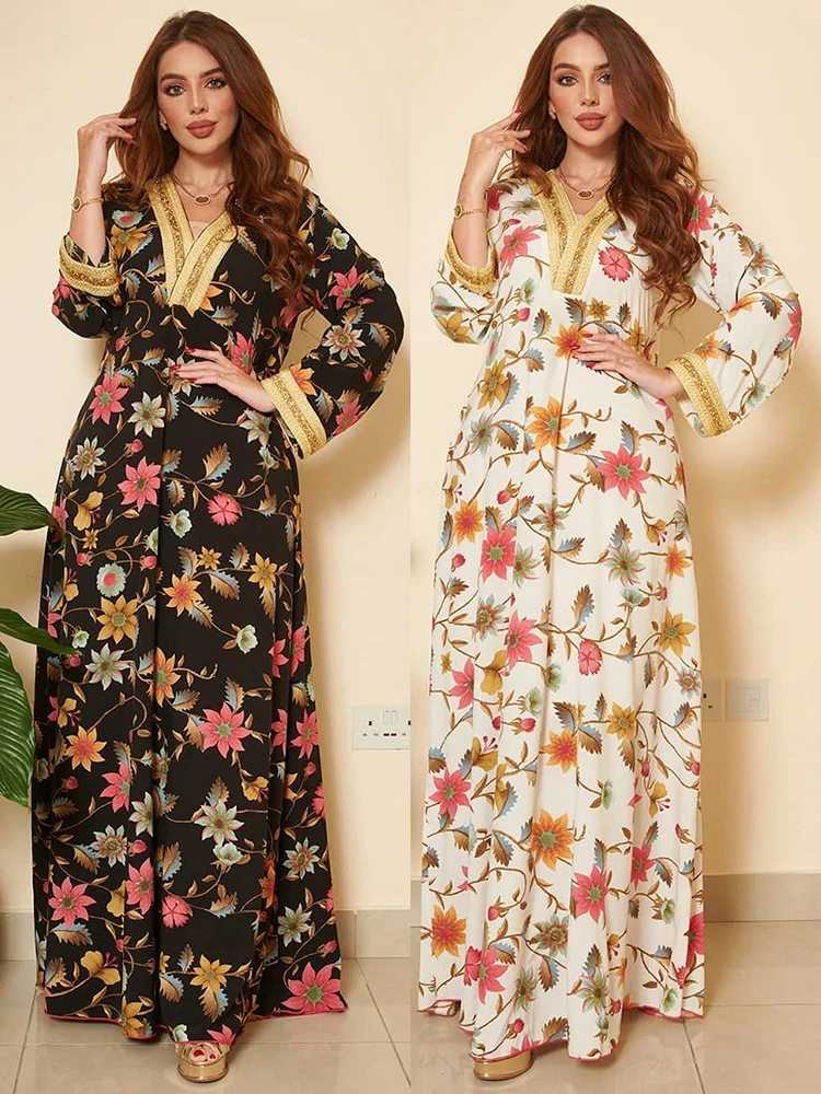 Женское платье с цветочным принтом и алмазной лентой модная повседневная одежда