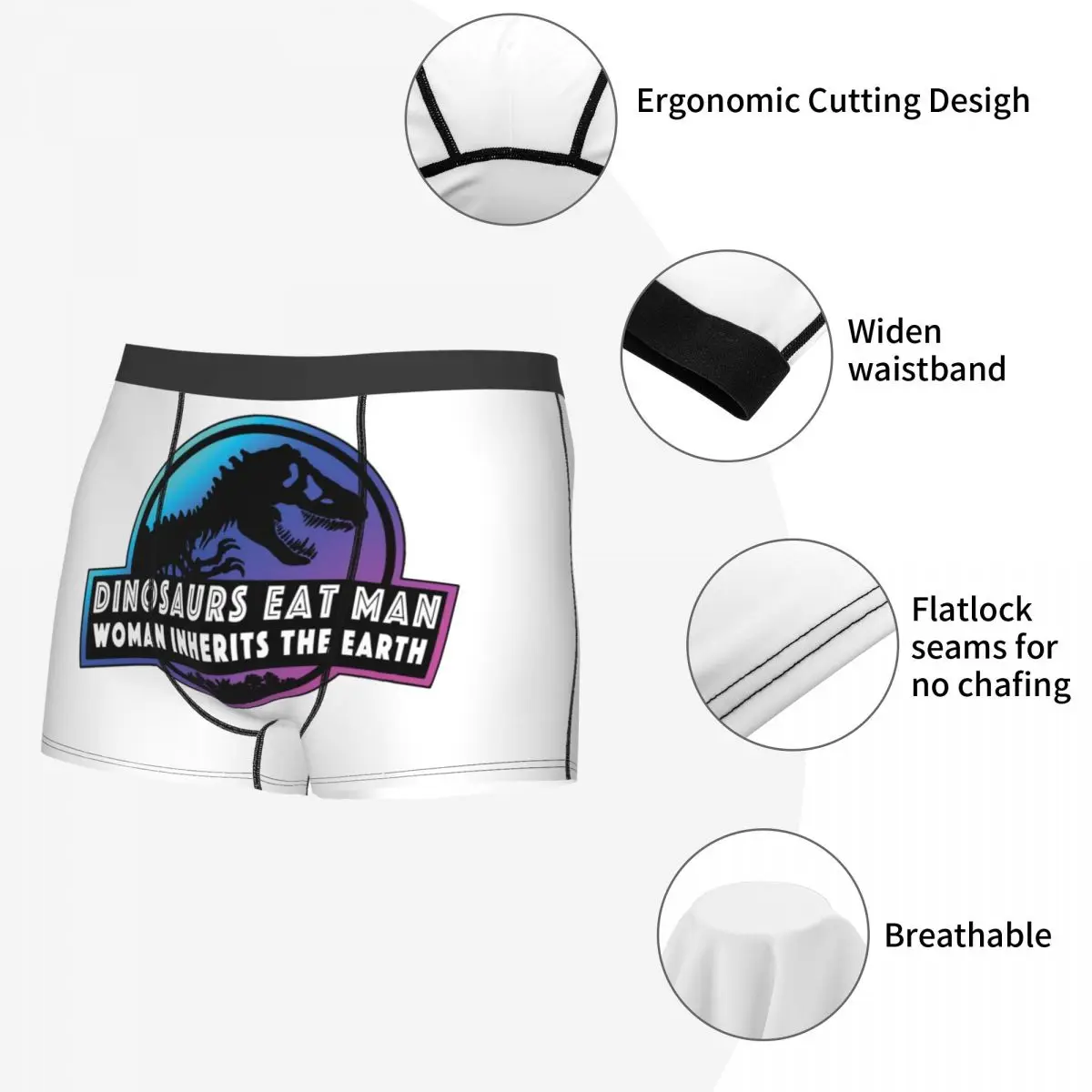 Нижнее белье с логотипом парка Юрского периода мужские эластичные трусы-боксеры