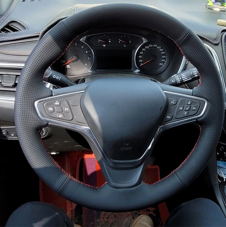 

Suitable For Chevrolet Equinox 2018-2022 Hand-sewn Leather Steering Wheel Cover