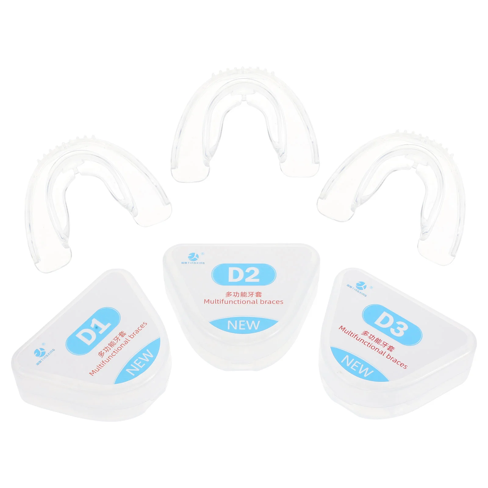 

3 Sets Brace Invisible Guard Portable Teeth Braces Anti-Grinding Brace TPE Tooth Sockets for Home