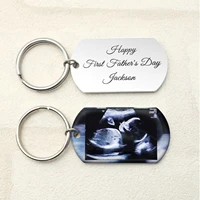 personalized photo key chain custom picture keychain sonogram picture keyring new dad key chain fathers day gift for him