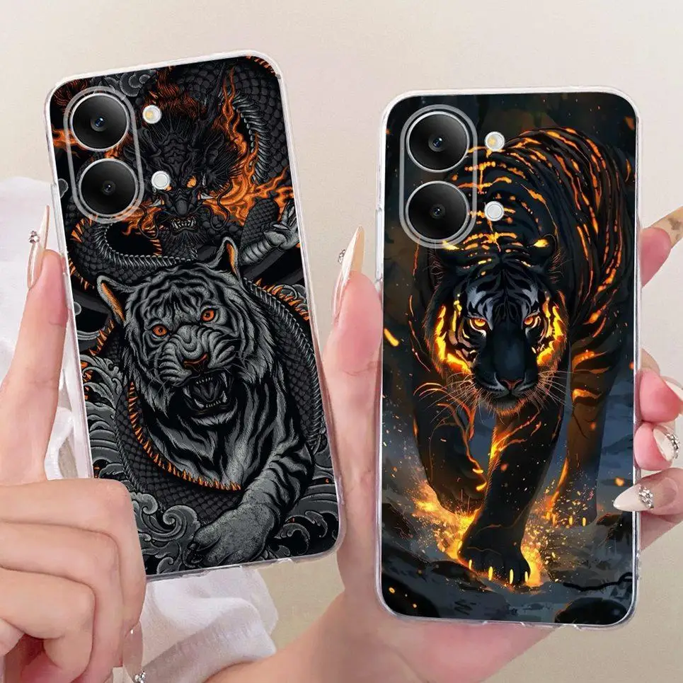 Фото Чехол для телефона Xiaomi Redmi Turbo 5 Max Poco X8 Pro Max PocoX8, милый чехол с рисунком кота и дракона, задняя крышка, мягкий силиконовый чехол №2