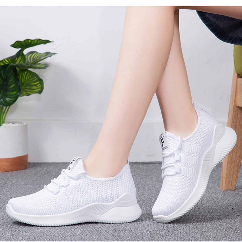 Female 2023 spring casual fashion running shoes flying woven breathable women's shoes soft soled comfortable sneakers for women