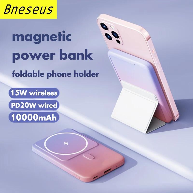 

10000mAh Macsafe Powerbank Magnetic Wireless Power Bank Fast Charger For iphone 12 13 14 Pro Max External Auxiliary Battery Pack