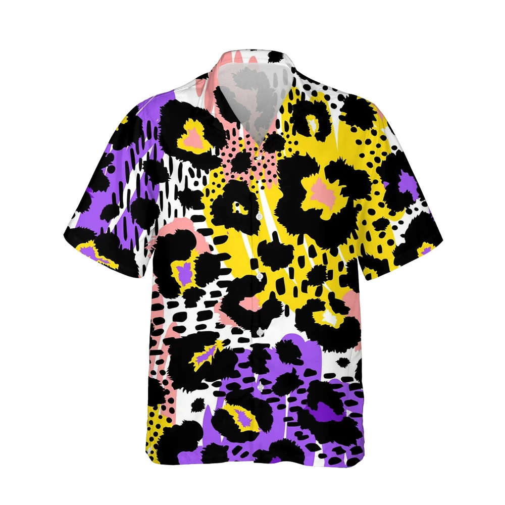 

Jumeast 3D Leopard Print Shirt For Men Peacock Feather Pattern Summer Single Breasted Oversized Mens Shirts Casual Cardigans