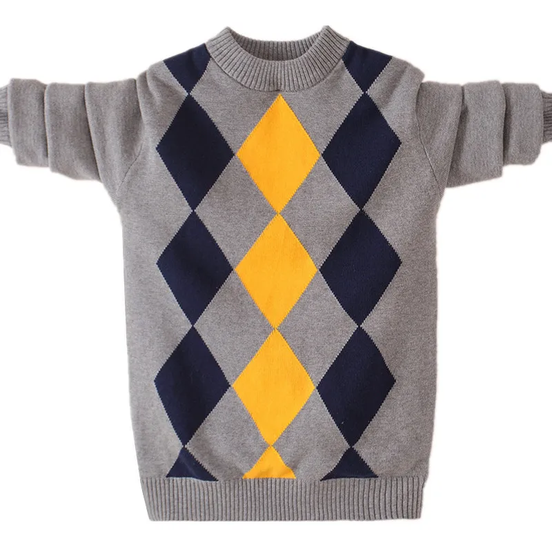 

Хлопковый свитер для мальчиков на осень и зиму, классический сетчатый детский вязаный пуловер, детская трикотажная одежда, теплая весенняя одежда
