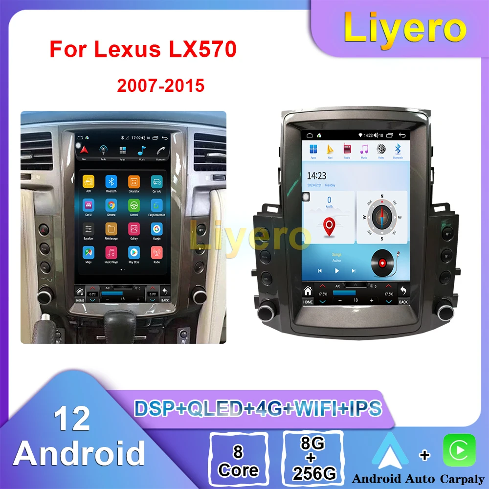 

Liyero Car Radio For Lexus LX570 2007-2015 CarPlay Android Auto GPS Navigation DVD Multimedia Video Player Autoradio Stereo 4G