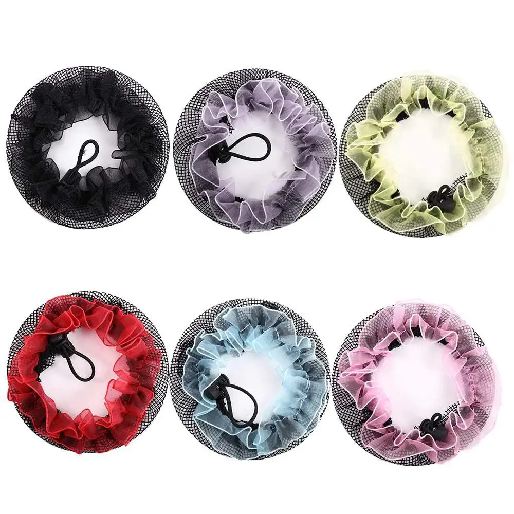 

Elegant Sweet Elastic Adjustable Hollow Lace Hair Holder Girls Drawstring Snoods Ballet Bun Hair Nets Ponytail Holder