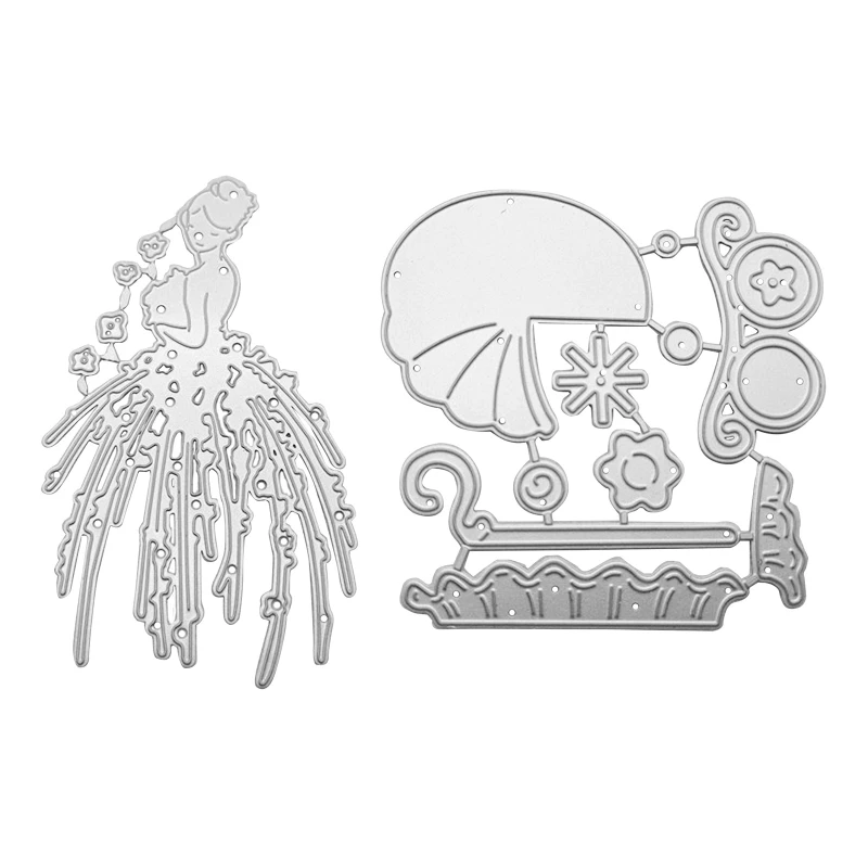 

Stroller/Girl Metal Cutting Dies Stencil Scrapbooking DIY Album Stamp Paper Card