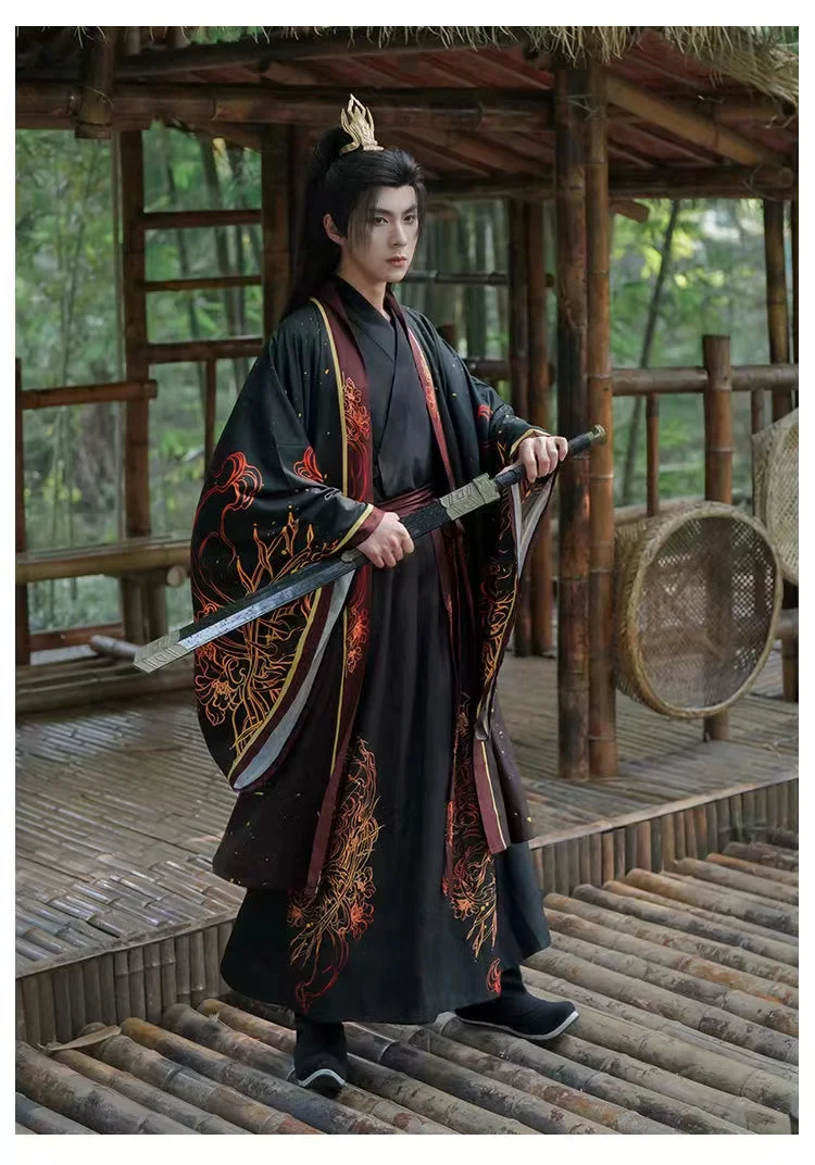 Оригинальный мужской костюм Hanfu от Weijin сезон весна-лето традиционный с винтажным