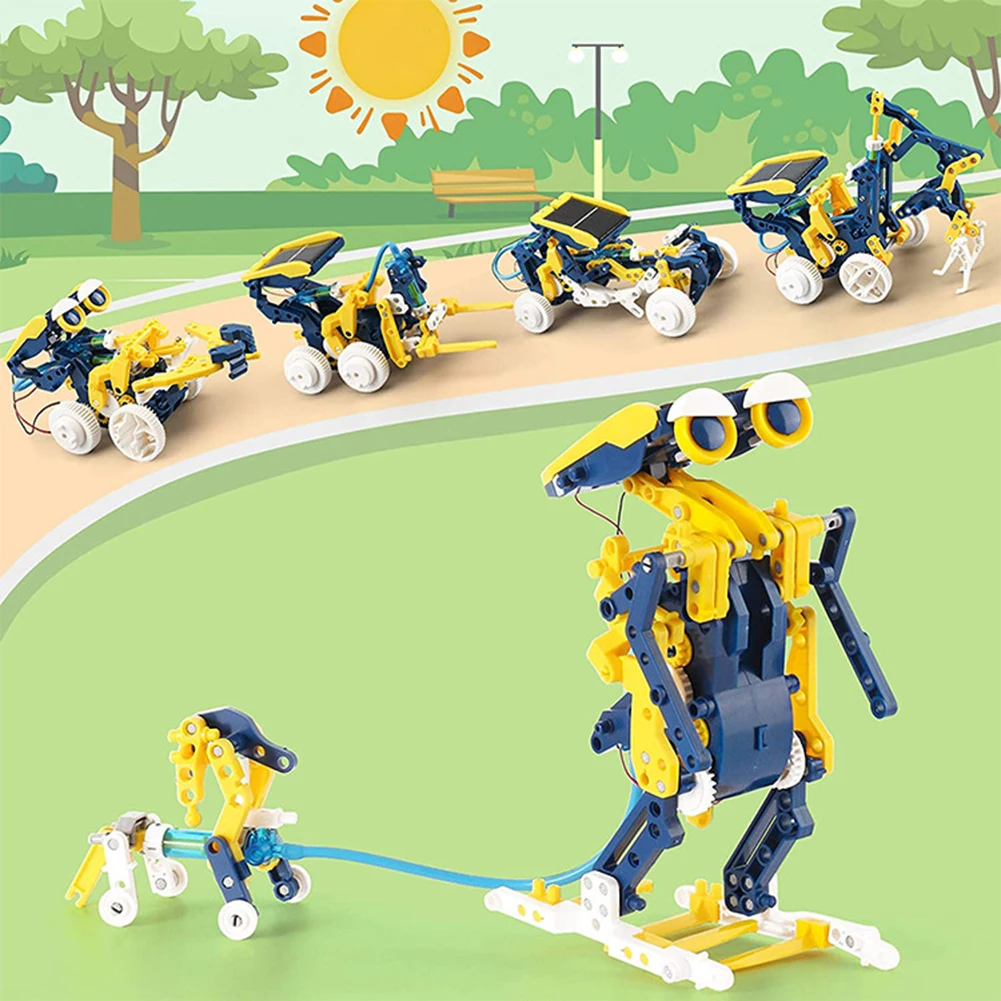 11 в 1 DIY Набор трансформируемого робота на солнечной батарее преобразователь