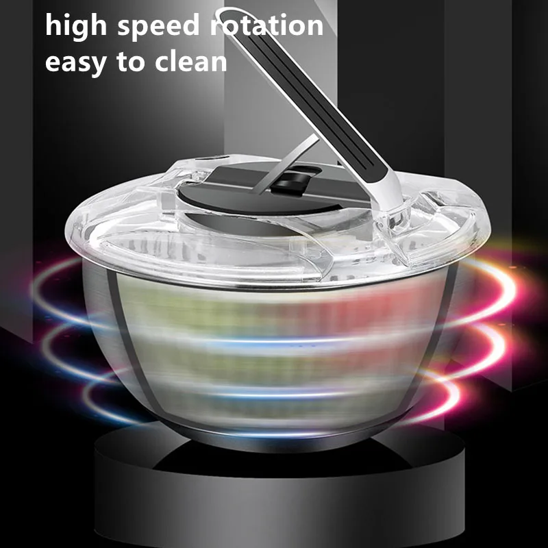 

Vegetable Fruit Dryer Drainer Dehydrator Salad Spinner Clean Salad and fruit Vegetables Centrifuge Kitchen Tools Stainless Steel