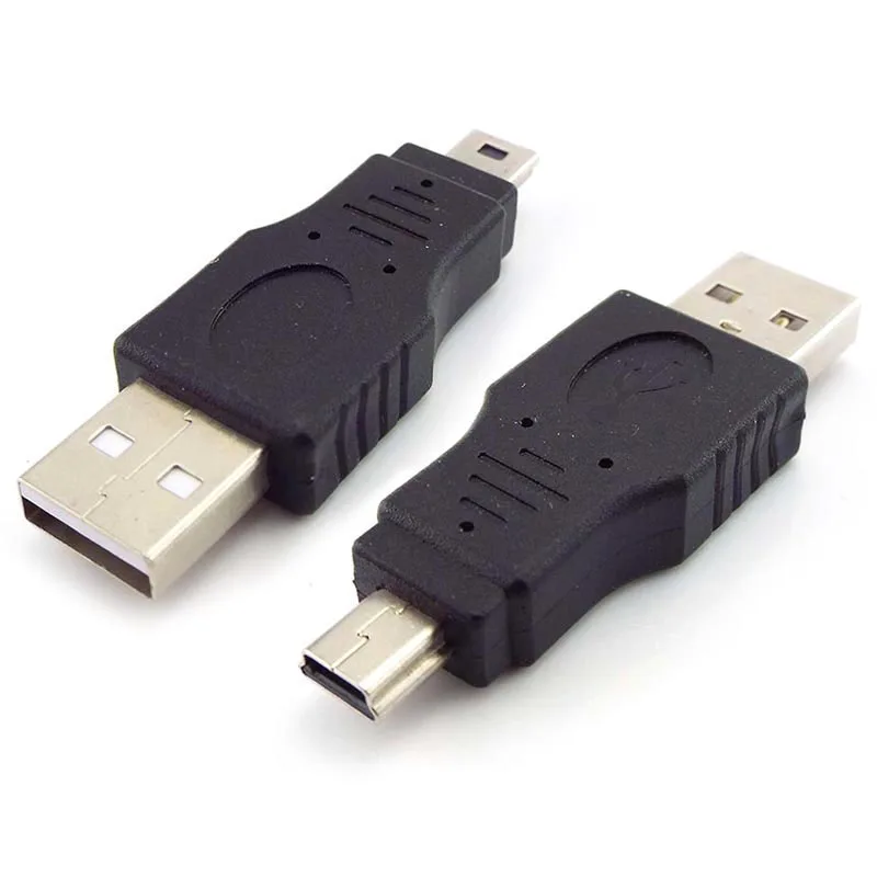 

5pcs USB 2.0 A Male To Mini USB 5 Pin Male Plug Adapter Connector Converter for PC Laptop Data Transmission E1