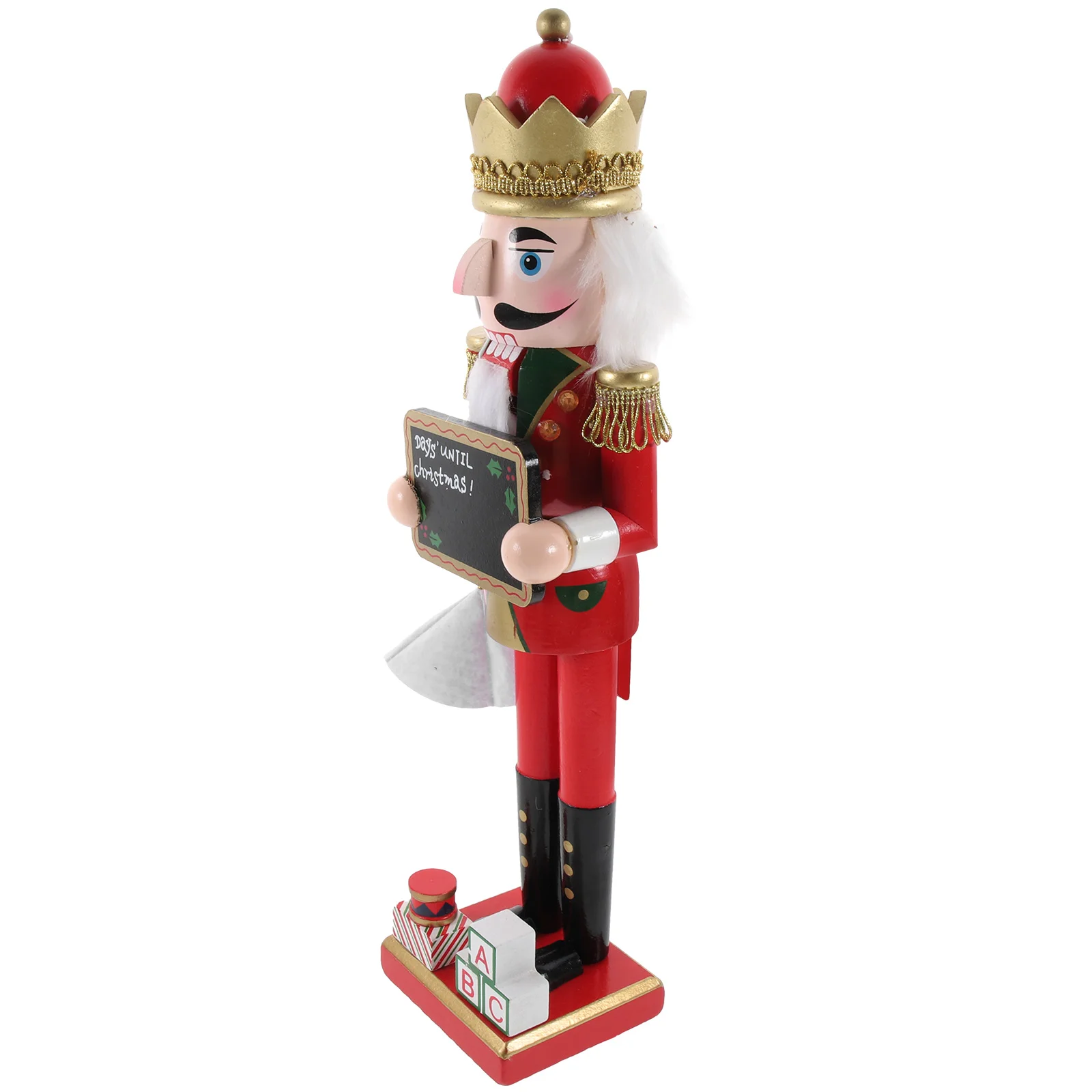 

38CM Christmas Nutcracker Wooden Nutcracker Figure Desktop Christmas Wood Puppet Ornament Gift Christmas Nutcracker Statue