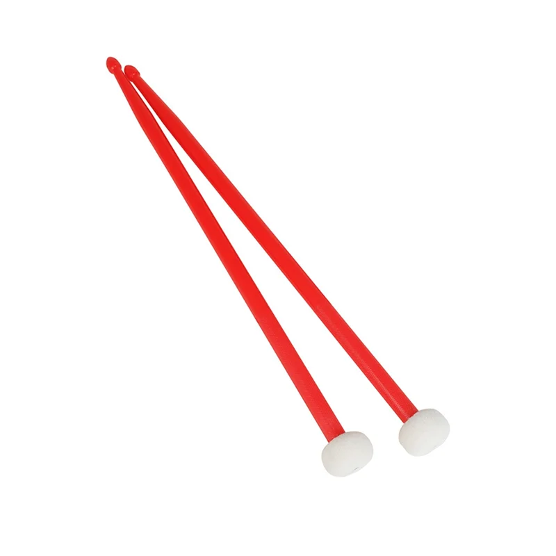 

2Pcs Drum Mallet 42.3cm Length,Nylon Felt Drum Stick,Anti-Slip Bass Percussion Sticks,Double-Sided Drumsticks,Red