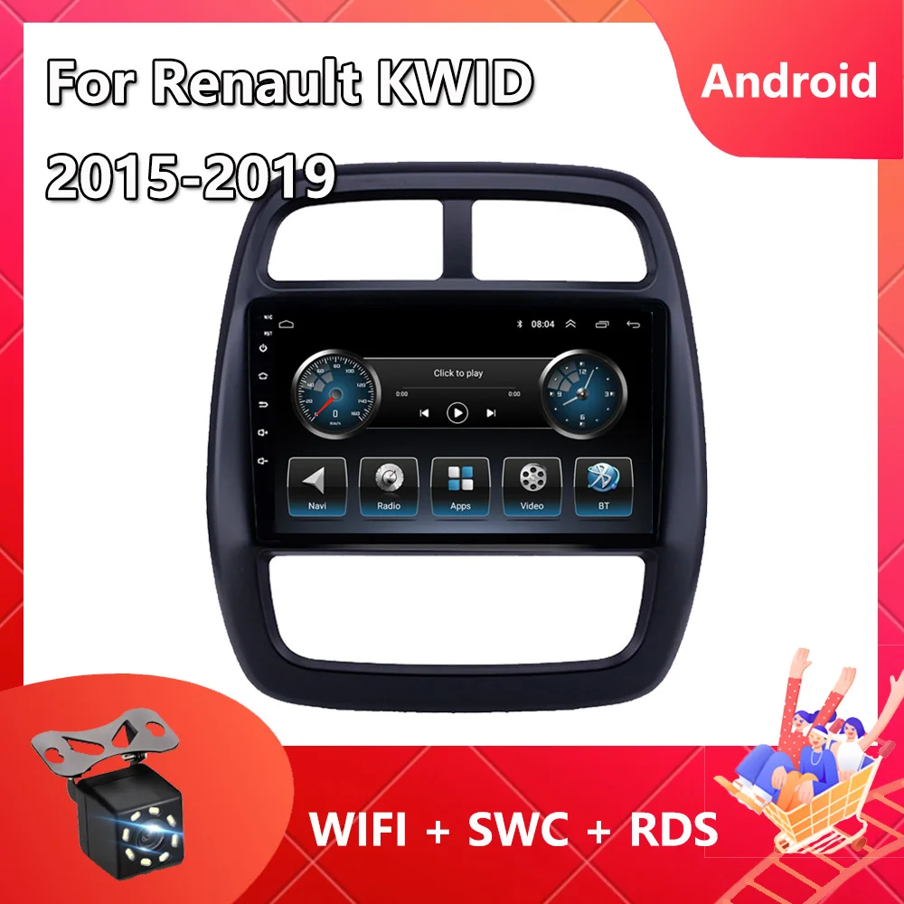 

2 Din Car Radio For Renault KWID 2015 - 2019 Eight-Core Multimedia Video Player Navigation GPS Steering Wheel Controls Bluetooth