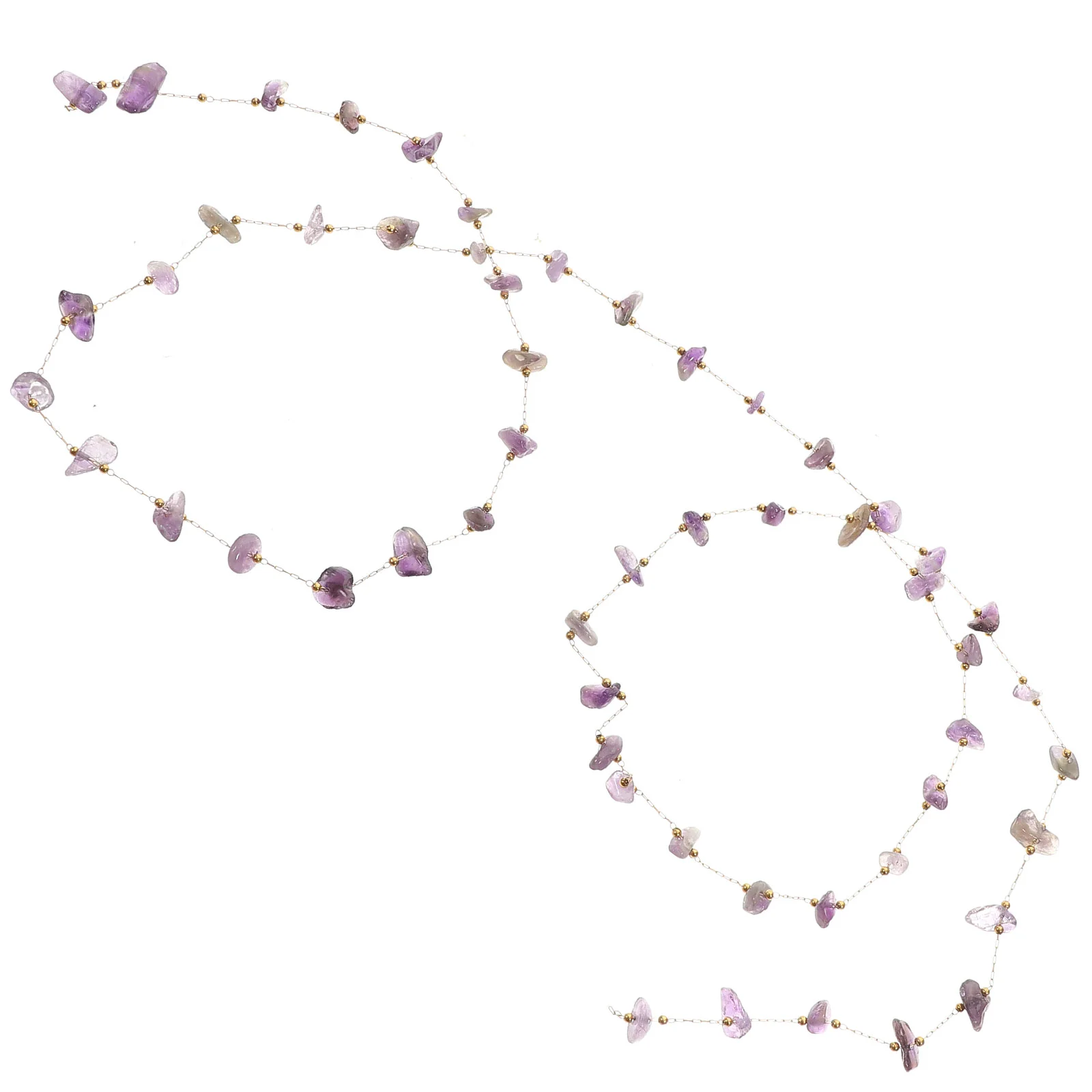 

Crystal Gravel Necklace Artificial Wreath Crystal Strand Beaded Crystal Beads Stainless Steel Crystal Chips Beads