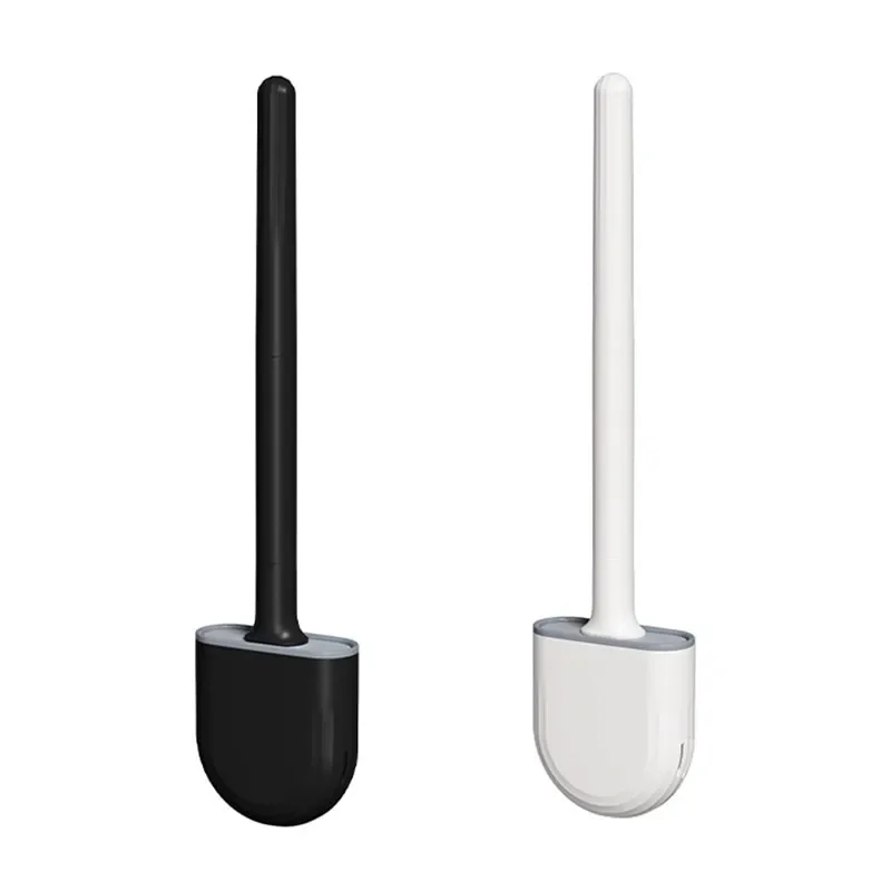 

Professional Quick Drying Deep Cleaning Wall Mounted Silicone Toilet Brush and Holder for Bathroom