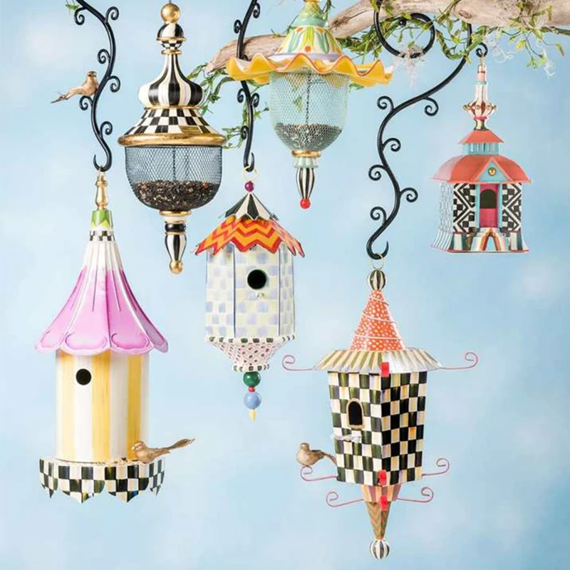 

Metal Bird Feeder Outdoor Bird Feeder Hanging Peanut Nut Feeding Garden Wild Bird Outside Seed Dispenser Holder Food Container
