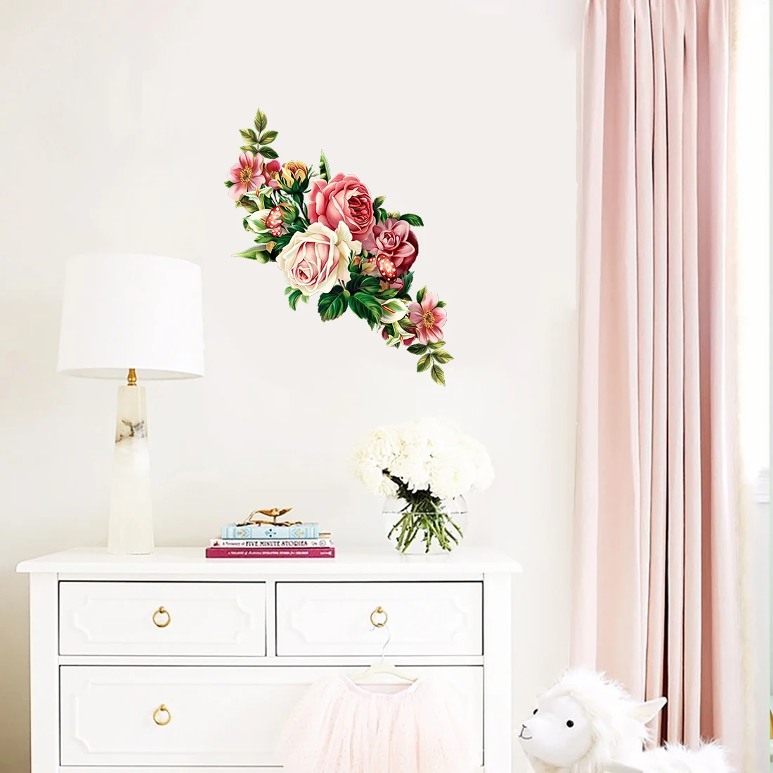 Три Ratels QCF212 Настенная Наклейка в классическом стиле с буклетом роз искусство для