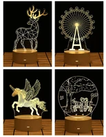 d2 3d acrylic led lamp childrens night light romantic table lamp birthday party decor valentines day christmas bedside lamp