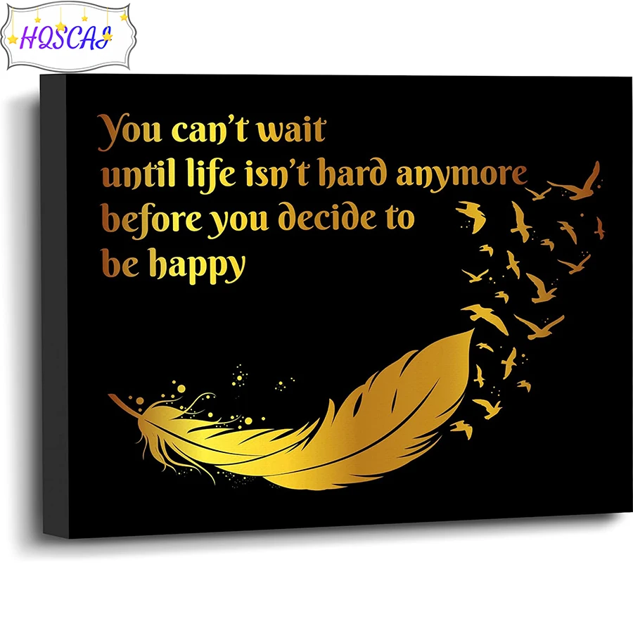 

Алмазная 5D картина «сделай сам» с золотистыми перьями, полностью круглые картины, алмазная вышивка, мозаика для вышивки крестиком, украшение для дома