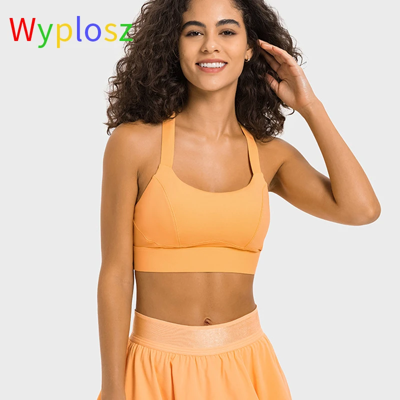 Wyplosz Sports Bras Women Fitness Workout Comfortable Shockproof Top Vest Nude High Strength Beauty Push Gym Wide Shoulder Belt