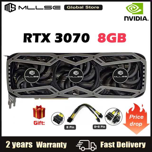 MLLSE Video Card RTX 3070 8GB NVIDIA GPU GDDR6 256bit HDMI*1 DP*3 PCI Express 4.0 x16 Graphics Cards For Gaming 1