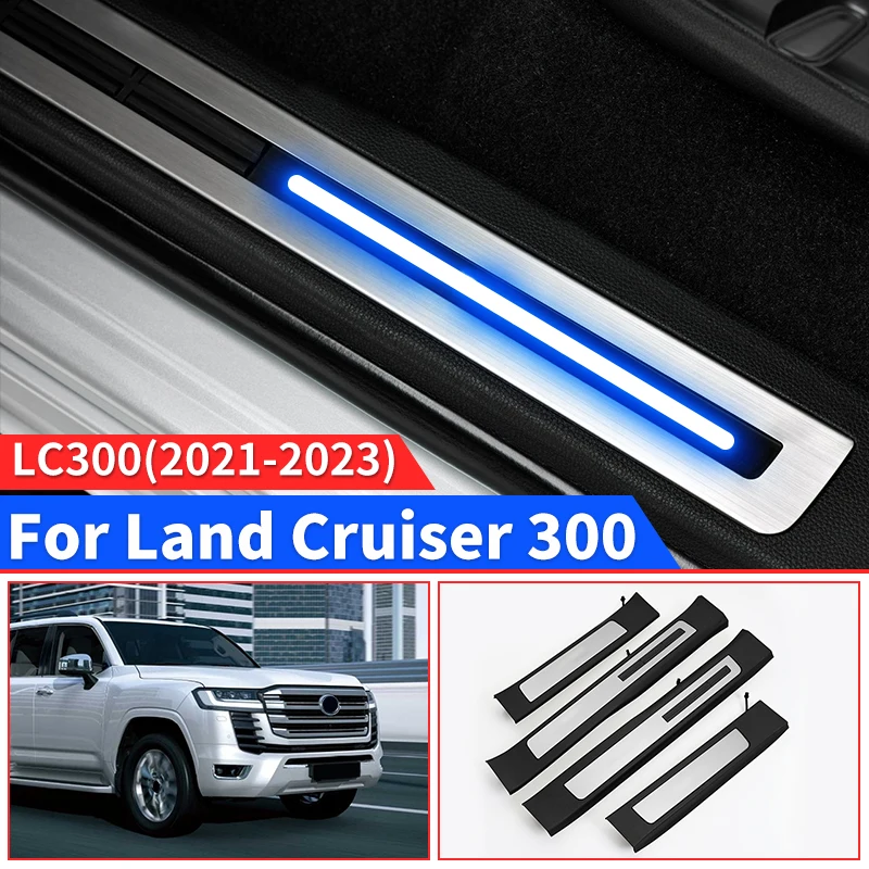 

For Toyota Land Cruiser 300 2022 Modified Threshold Accessories Pedal Led Light LC300 J300 Upgraded Interior Change Parts Tuning