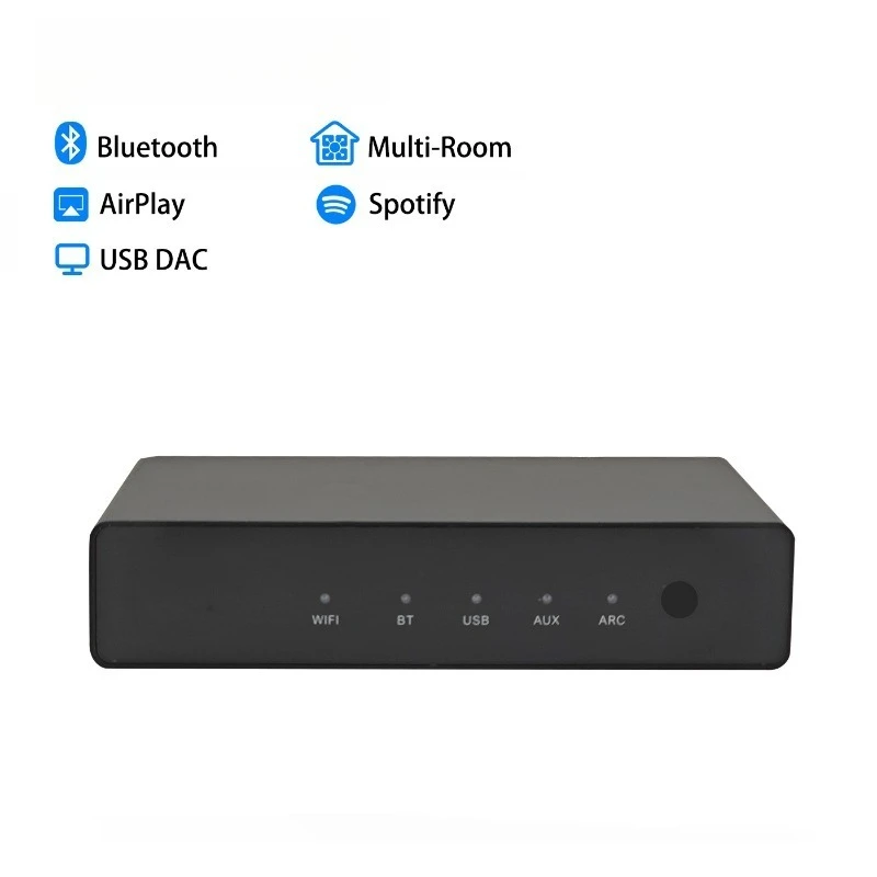 Фото Многофункциональный HiFi-аудио-стример с поддержкой WiFi, BT5.0, AirPlay, DLNA, LAN, воспроизведением с USB-накопителя, HD-ARC, AUX и оптическим выходом. №5