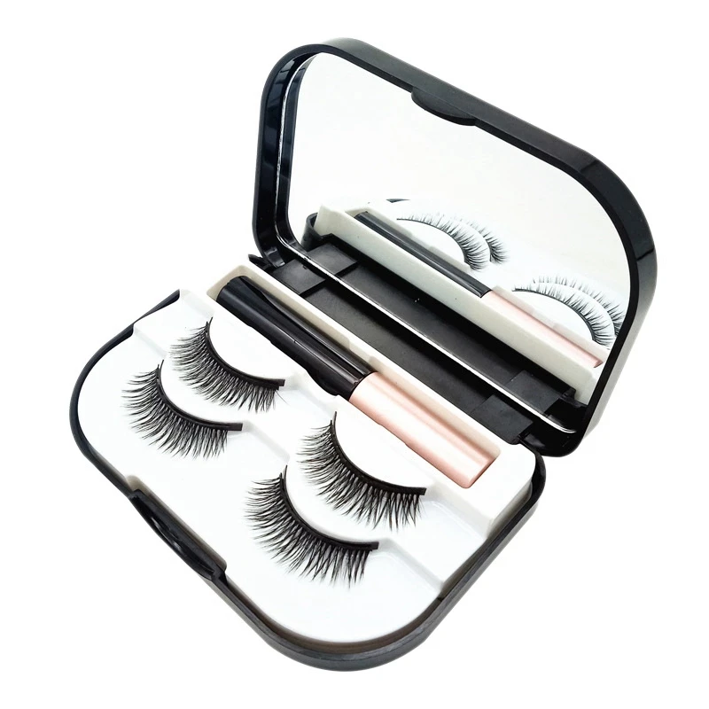 

2Pairs Magnetic Lashes Eyeliner Magnetic Kit Magnetic Eyelashes And Eyeliner Set No Glue Waterproof Faux Cils Magnetique