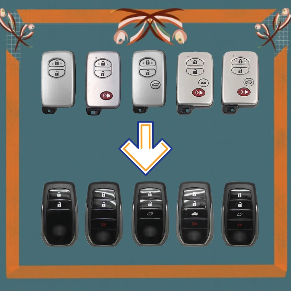 

АА 2/3 + 1 кнопочный модифицированный умный дистанционный ключ для Toyota Camry Prado Land Cruiser с аварийным ключом