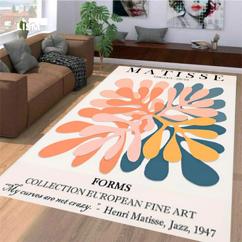 

Matisse Abstract Area Rug Carpets Living Room Floor Mat Doormat Flower Market Bedroom Flannel Modern Home Decoration Accessories