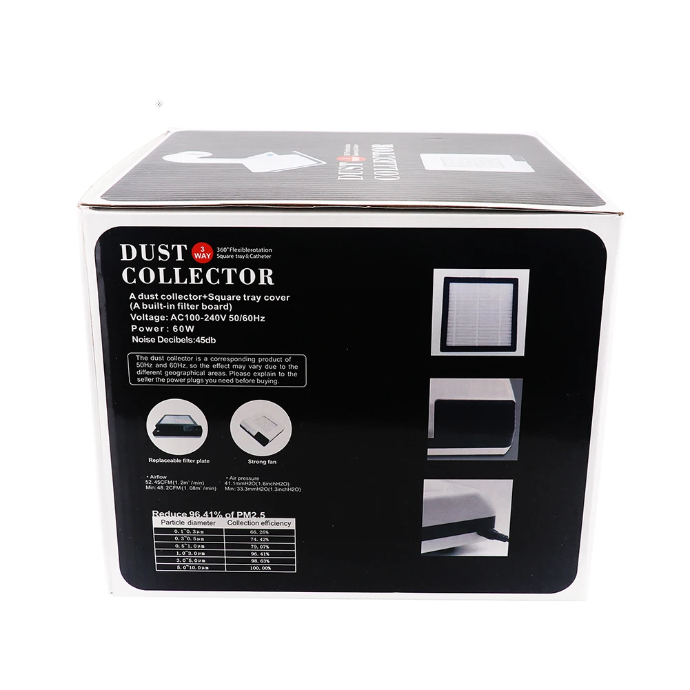 60W 2-IN-1 Dental Dust Collector Extractor Strong Power Lab Vacuum Cleaner Tooth Polishing Suction Machine Equipment |