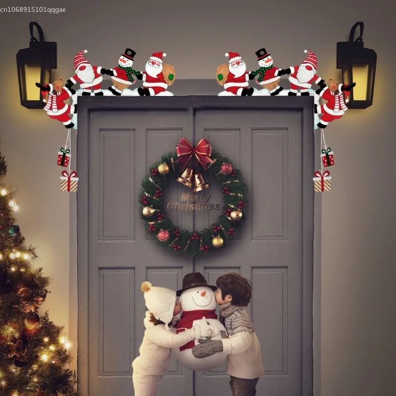 Новинка 2024 Рождественская угловая дверная вешалка украшение мультяшный Санта