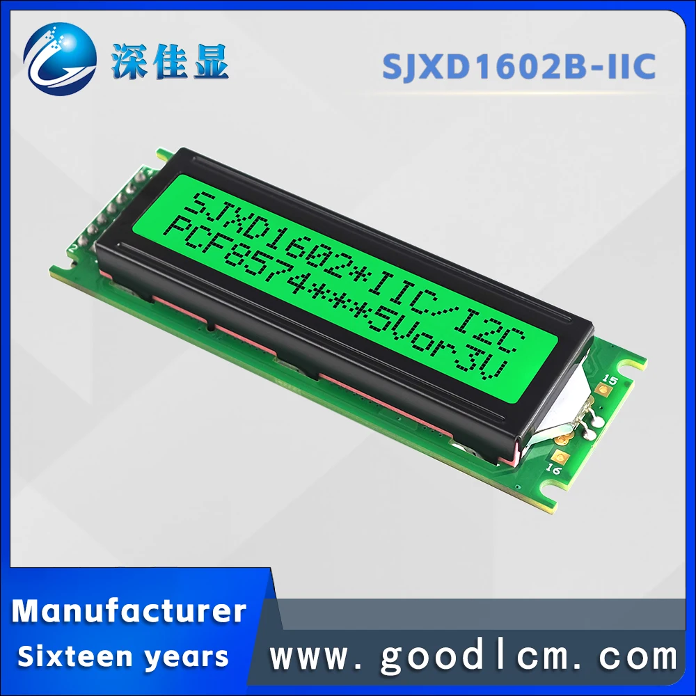 Отличный интерфейс промышленного управления IIC/I2C SJXD1602B-IIC STN Зеленый