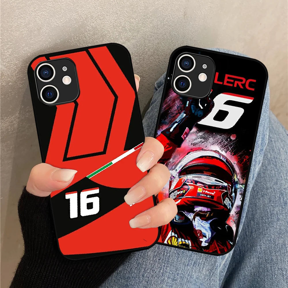 

Charles Leclerc 16 F1 Phone Case For iphone SE 2020 6 6S 7 8 11 12 13 Mini Plus X XS XR Pro Max black luxury shell tpu coque