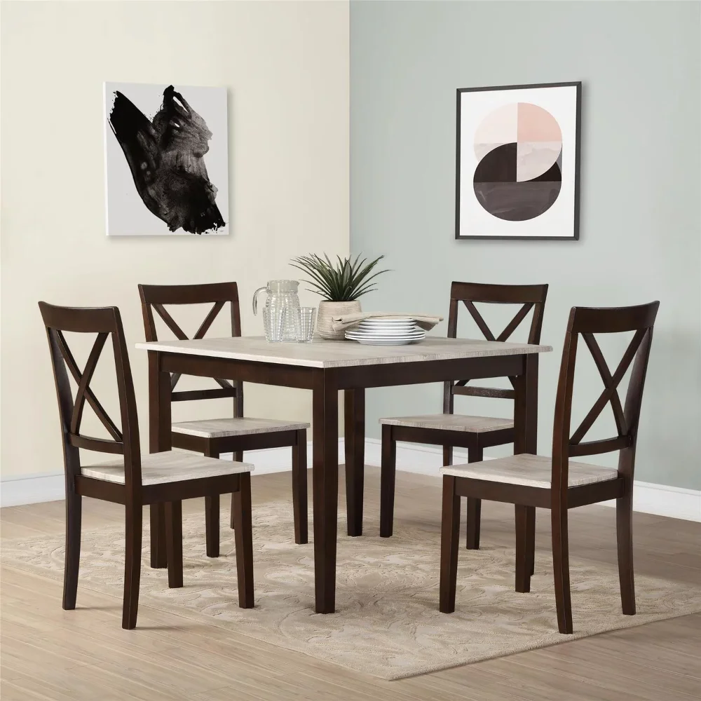 

DHP Sunnybrook Rustic 5-Piece Dining Set, Rustic /Espresso