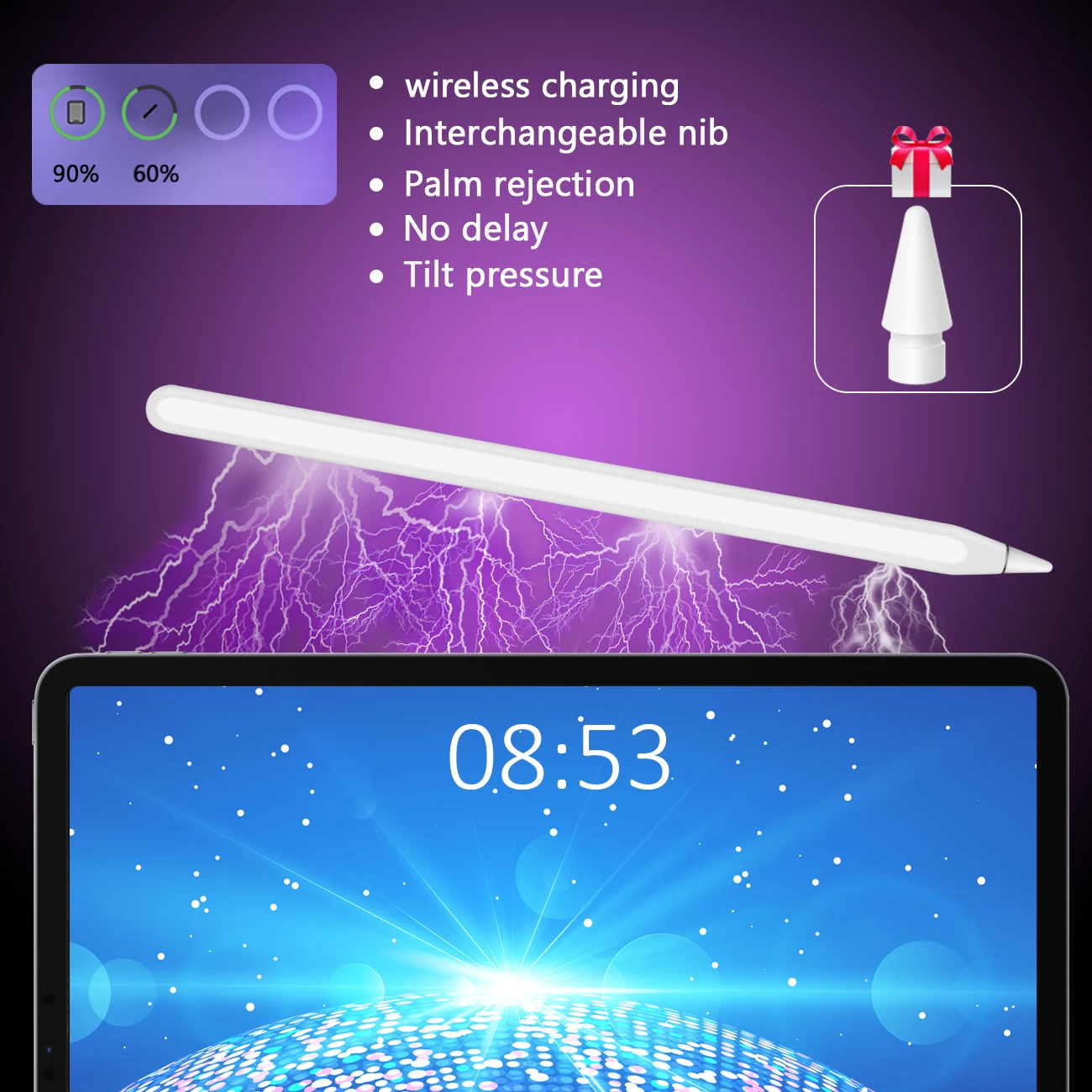 

For Ipad Pro Stylus Pencil Wireless Charging Magnetic Pen 2020 2021 iPad Mini 5 Air Dedicated 2nd Gen Stylus Accessories 애플 펜슬