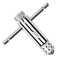holder ratchet tap winch wrench with tap hand reamer drill m3 m8 m5 m12 3mm 8mm 5mm 12mm adjustable silver t handle